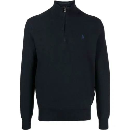 Blauer Baumwoll-Casual-Sweater-Pullover , Herren, Größe: M - Polo Ralph Lauren - Modalova