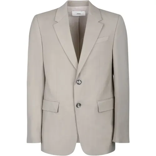 Blazers, male, , Size: S Almond Beige Blazer with Notched Lapels - Ami Paris - Modalova