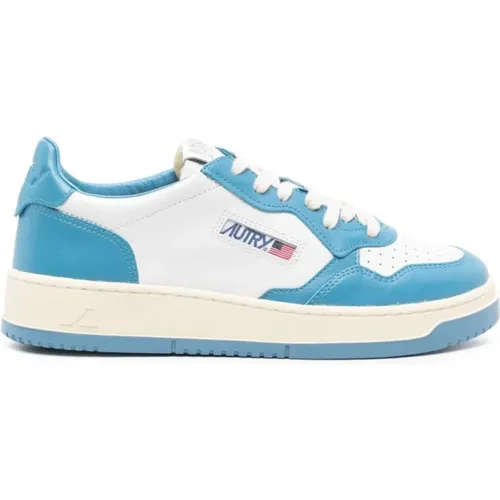Low Top Sneaker White Blue , male, Sizes: 6 UK, 7 UK, 9 UK, 11 UK, 8 UK, 10 UK - Autry - Modalova