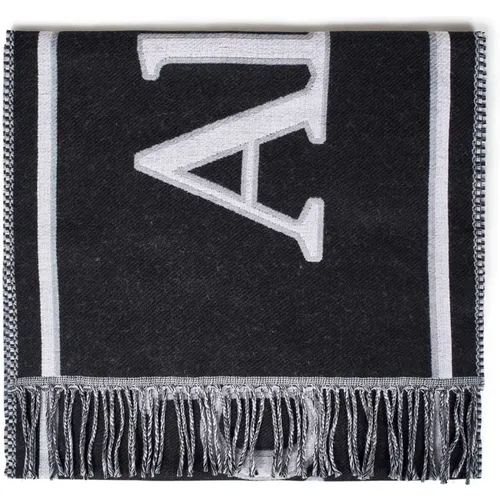 Winter Scarves, male, , Size: ONE SIZE Wool Scarf with Jacquard Logo - alexander mcqueen - Modalova