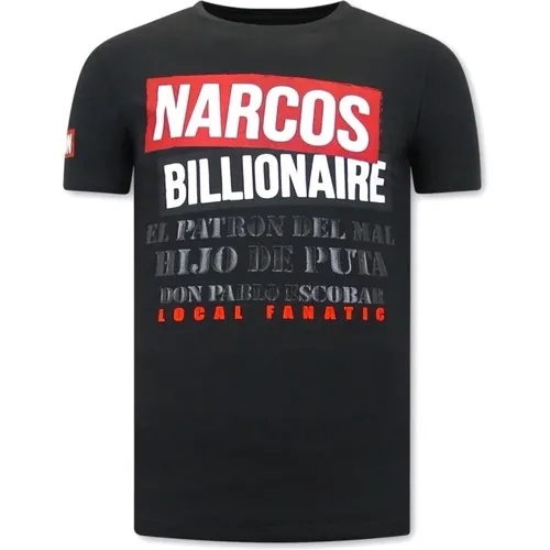 T-Shirt mit Aufdruck Narcos Billionaire , Herren, Größe: 2XL - Local Fanatic - Modalova