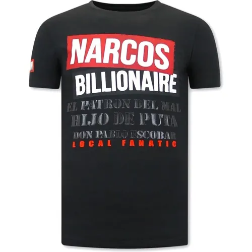 T-Shirt mit Aufdruck Narcos Billionaire , Herren, Größe: M - Local Fanatic - Modalova