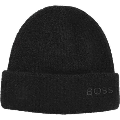 Beanies, unisex, , Size: ONE SIZE Wool Logo Hat in - Hugo Boss - Modalova