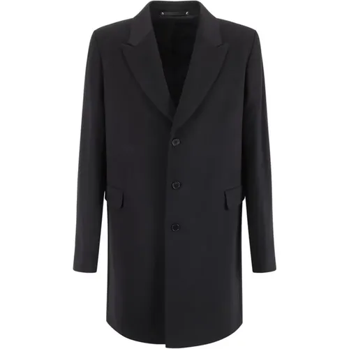 Single-Breasted Coats, male, , Size: L Cashmere Peaked Lapel Coat Button Closure - PS By Paul Smith - Modalova