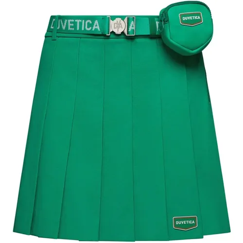 Colorful Women`s Skort with Pleated Front and Logo Tab , female, Sizes: M, S, XS, 2XS - duvetica - Modalova