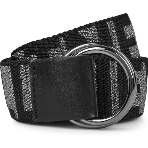 Logo Lurex Tape Belt Dark Grey/Black , female, Sizes: M - Stella Mccartney - Modalova