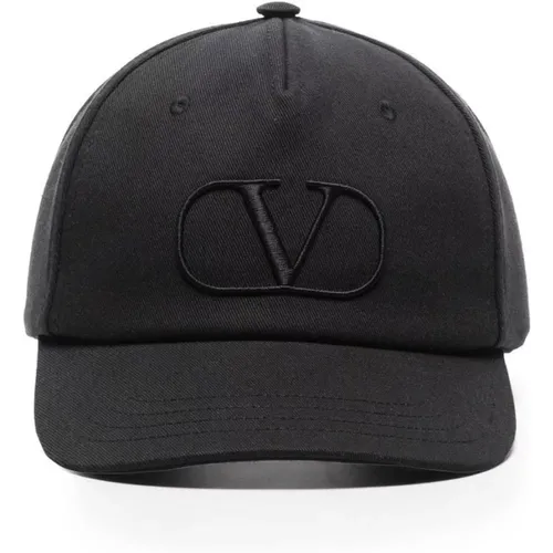 Valentino Vlogo Signature CAP Größe: 59, Farbe: Schwarz - Valentino Garavani - Modalova