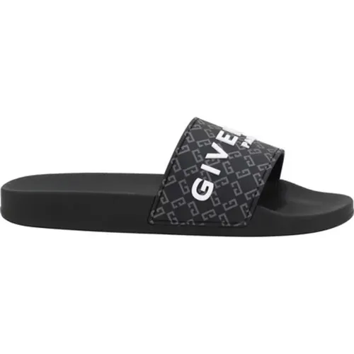 Sliders, male, , Size: 8 US Monogram Slip-On Sandals with Flat Sole - Givenchy - Modalova