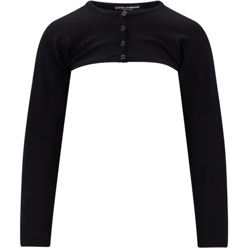 Schwarze Damen-Strickjacke Ss23 , Damen, Größe: M - Dolce & Gabbana - Modalova