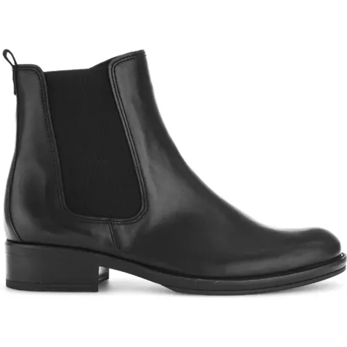 Schwarze Leder Chelsea Boots , Damen, Größe: 38 1/2 EU - Gabor - Modalova
