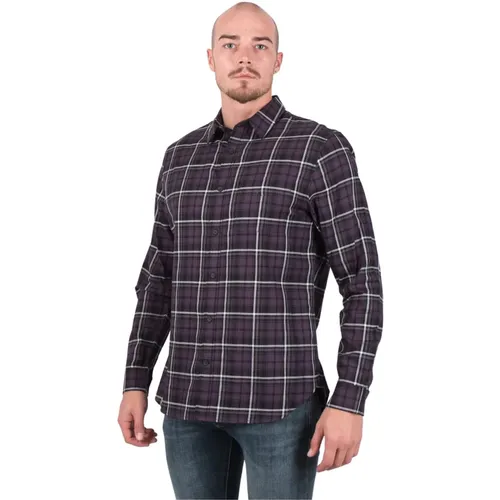 Stylish Berkeley Plaid Long Sleeve Shirt , male, Sizes: M, L, 2XL - Vince - Modalova