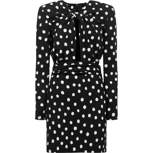 Polka Dot Crepe Mini Dress , female, Sizes: M - Saint Laurent - Modalova