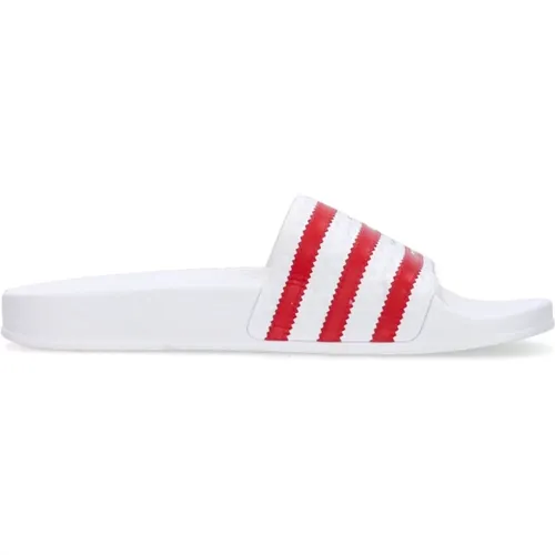 Sliders, female, , Size: 8 US Cloud Slippers with Scarlet Details - Adidas - Modalova