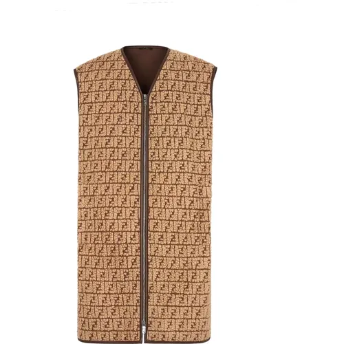 Vests, male, , Size: L Wool Cashmere Waistcoat Aw23 - Fendi - Modalova