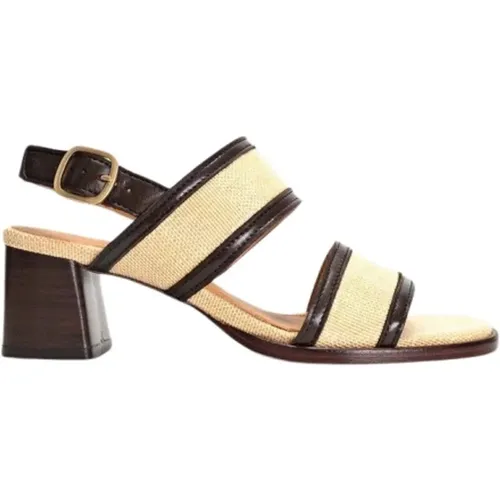 Bronze Block Heel Leather Sandals , female, Sizes: 3 UK - Anonymous Copenhagen - Modalova