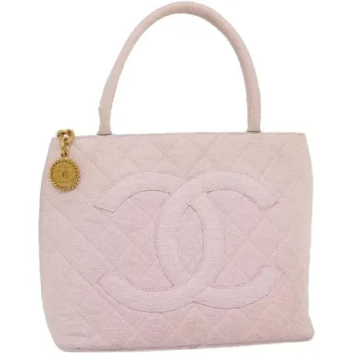 Pre-owned Rosa bomull Chanel Medaillon Boston Bag , female, Sizes: ONE SIZE - Chanel Vintage - Modalova