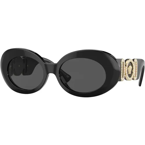 Schwarze/Graue Sonnenbrille,Transparente Fuchsia Sonnenbrille - Versace - Modalova