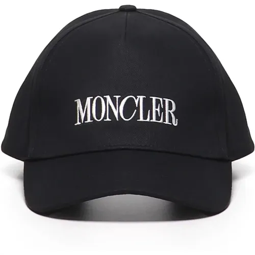 Schwarze Logo Mützen Verstellbarer Verschluss - Moncler - Modalova