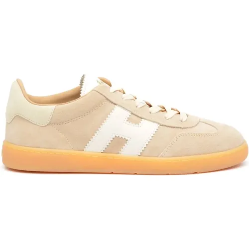 Suede Sneakers with White Leather Details , female, Sizes: 4 UK - Hogan - Modalova