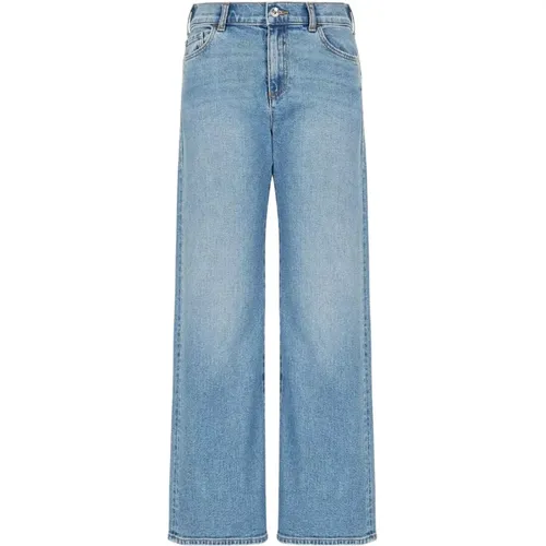 Modern Fit Cropped Wide Leg Jeans , female, Sizes: W26 - Emporio Armani - Modalova