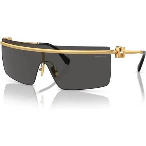 Gold/Dark Grey Sunglasses SMU 50ZS,Sunglasses SMU 50ZS,/Grey Shaded Sunglasses,Gold Grey Sunglasses SMU 50Zs - Miu Miu - Modalova
