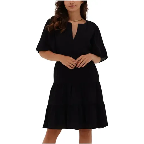 Midi-langes Gepaneltes Kleid mit Raffungsdetails , Damen, Größe: XS - Scotch & Soda - Modalova