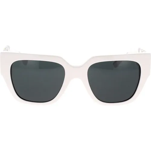 Bold Square Sunglasses with Knitted Arms , unisex, Sizes: 53 MM - Versace - Modalova