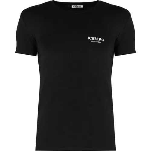 Figurbetontes Rundhals-T-Shirt , Herren, Größe: 2XL - Iceberg - Modalova