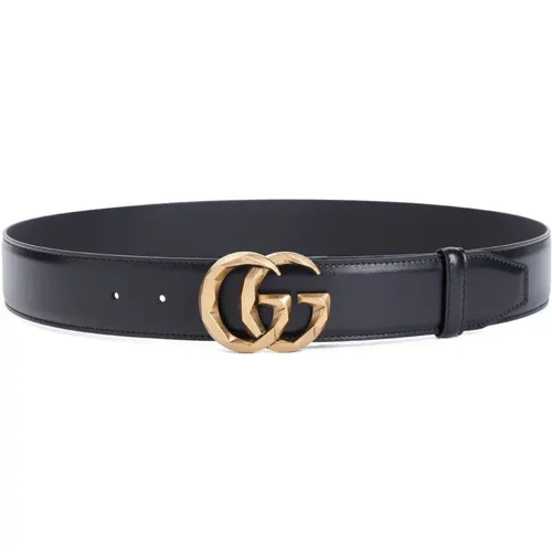 Leather Belt with Signature Buckle , male, Sizes: 100 CM, 85 CM - Gucci - Modalova