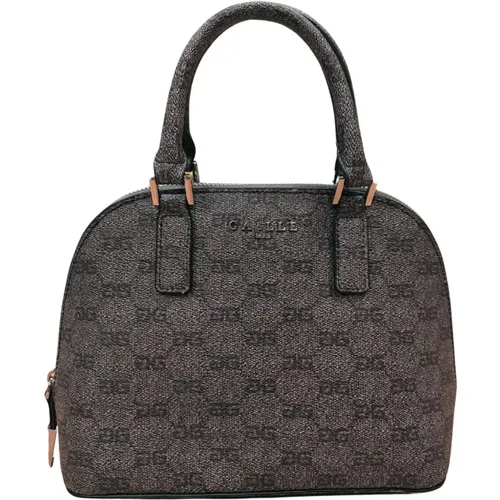 Handbags, female, , Size: ONE SIZE Eco Leather Crossbody Bag with Metal Logo - Gaëlle Paris - Modalova