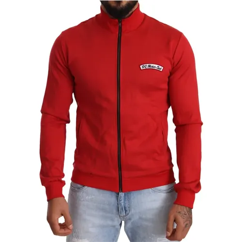 Roter Motor Club Reißverschluss Pullover , Herren, Größe: XS - Dolce & Gabbana - Modalova