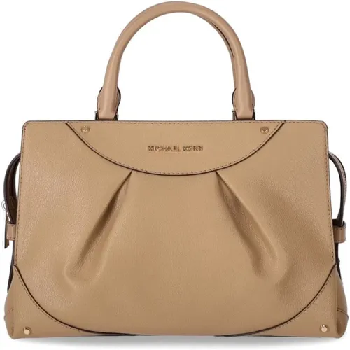 Enzo Camel Grained Leather Handbag , female, Sizes: ONE SIZE - Michael Kors - Modalova