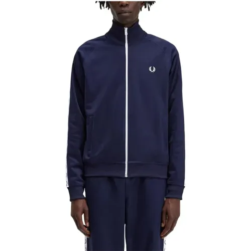 Zip-throughs, male, , Size: 2XL Classic Navy Zip-Through Sweatshirt - Fred Perry - Modalova