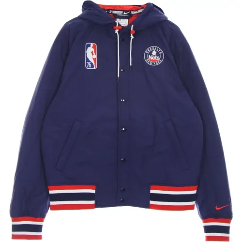 Bomber Jackets, male, , Size: L NBA Courtside Jacket Red - Nike - Modalova