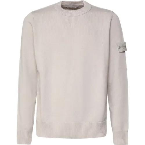 Beiger Wollpullover Runder Kragen - Stone Island - Modalova