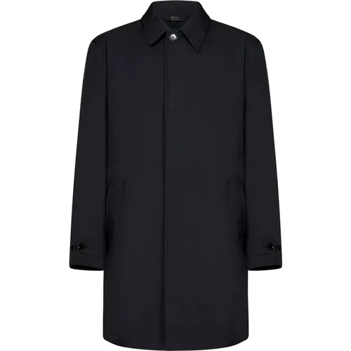 Single-Breasted Coats, male, , Size: S Water-Repellent Coat Aw24 - Brioni - Modalova