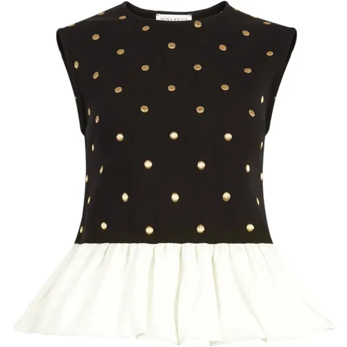 Schwarzes Polka Dot Peplum Top - Nina Ricci - Modalova