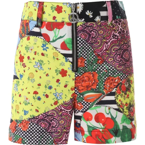 Short Shorts, female, , Size: XS Patchwork Print Shorts - Moschino - Modalova