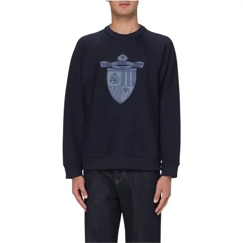 Sweatshirts, male, , Size: L Crest Embroidered Sweatshirt - Fendi - Modalova