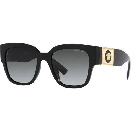 Schwarz/Grau Getönte Sonnenbrille , Damen, Größe: 54 MM - Versace - Modalova