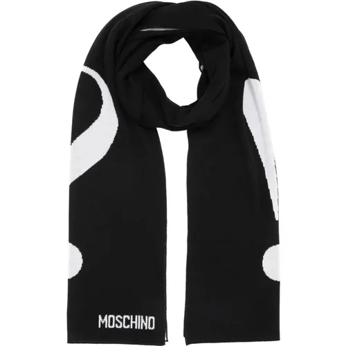 Abstract Wool Scarf with Logo , female, Sizes: ONE SIZE - Moschino - Modalova