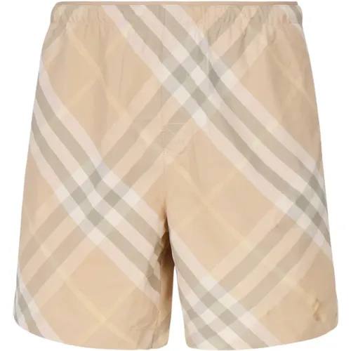 Beachwear, male, , Size: 2XL Beach Boxer Shorts Grey - Burberry - Modalova