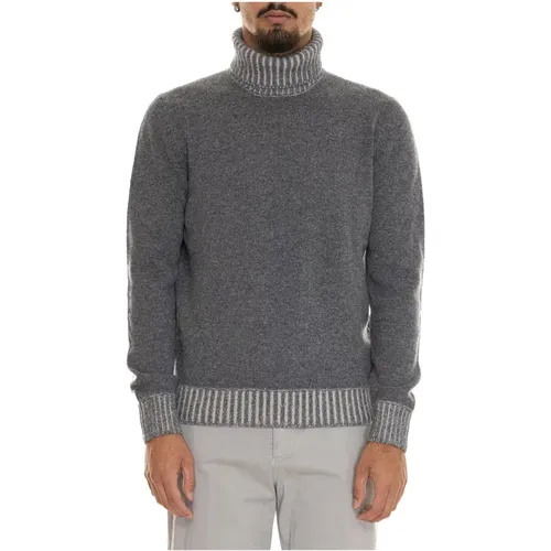 Turtlenecks, male, , Size: M Mélange Turtleneck Pullover with Color Contrast - Gran Sasso - Modalova