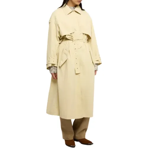 Beiger wasserdichter Trenchcoat mit silbernen Ösen , Damen, Größe: XS - Roseanna - Modalova