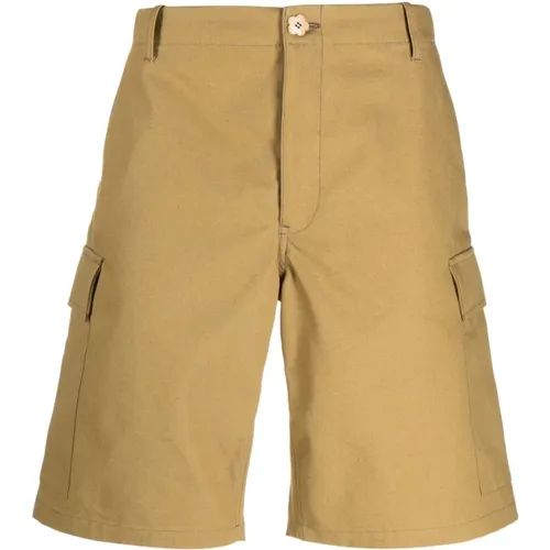 Stylish Multi-Pocket Cotton Cargo Shorts , male, Sizes: 3XS, S, 4XS - Kenzo - Modalova