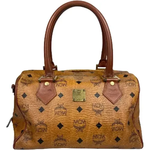 Authentic Preowned Logo Leather Handbag , female, Sizes: ONE SIZE - MCM Pre-owned - Modalova