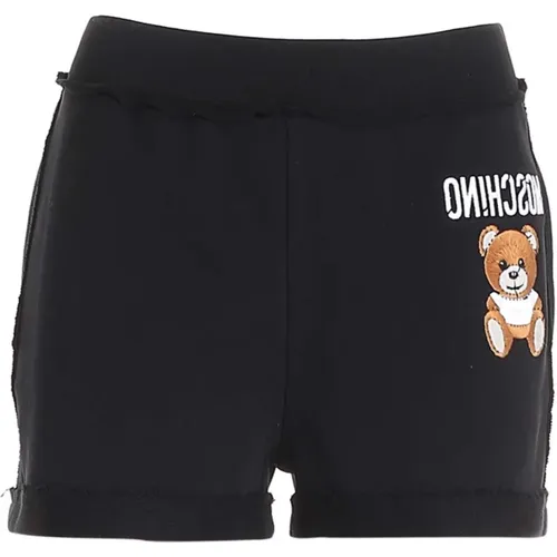 Short Shorts, female, , Size: XS Teddy Bear Shorts with Fringed Details - Moschino - Modalova