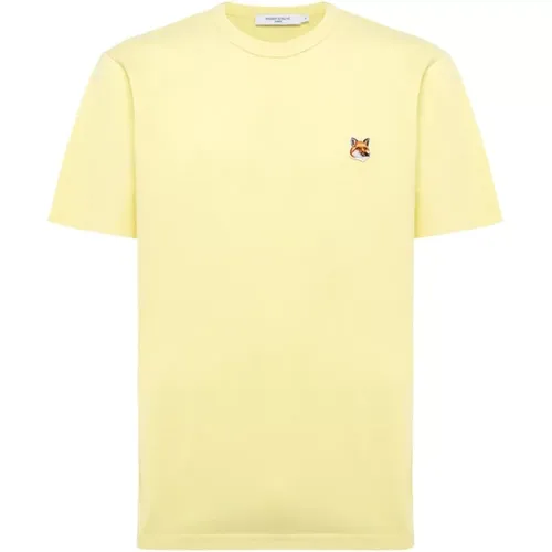 Solid Color Cotton T-Shirt , male, Sizes: M, L - Maison Kitsuné - Modalova