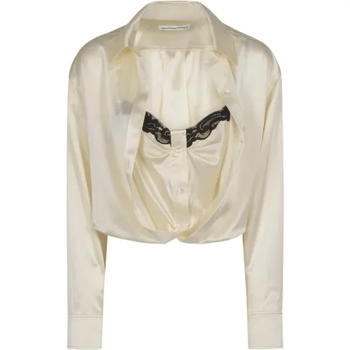 Weißes Button-Down-Shirt mit integriertem Cami - alexander wang - Modalova