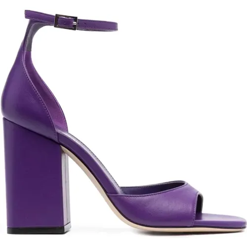 Mauve Leather Fiona Sandals , female, Sizes: 3 UK, 5 1/2 UK - Paris Texas - Modalova